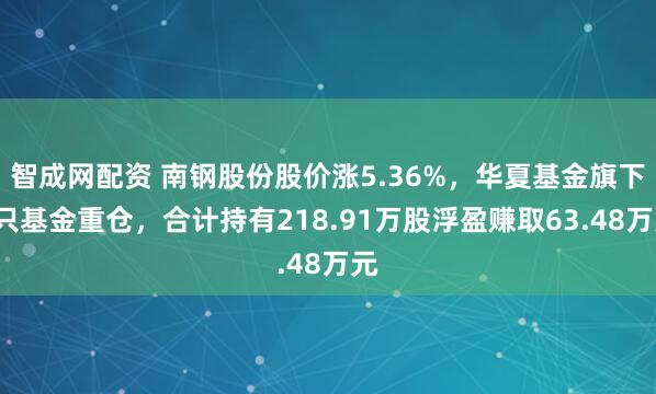 智成网配资 南钢股份股价涨5.36%，华夏基金旗下5只基金重仓，合计持有218.91万股浮盈赚取63.48万元